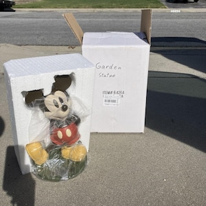 RARE Mickey Mouse Disney Direct Resin 14” large Lawn Garden Statue Figure NIB image 3