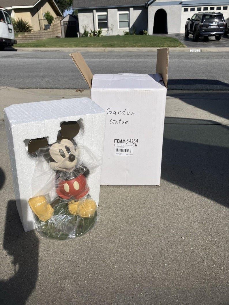 RARE Mickey Mouse Disney Direct Resin 14” large Lawn Garden Statue Figure NIB image 3