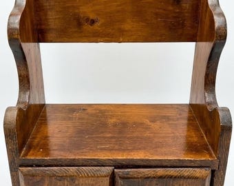 VTG primitiv träkokbok Kökshylla Rack Lådor