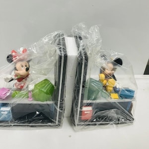 VTG FIGI DISNEY Topolino e Minnie Cuffie per computer Fermalibri in scatola