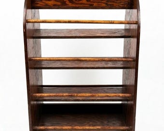 Vintage Wood Walnut Stained Mid Century Shoe Rack