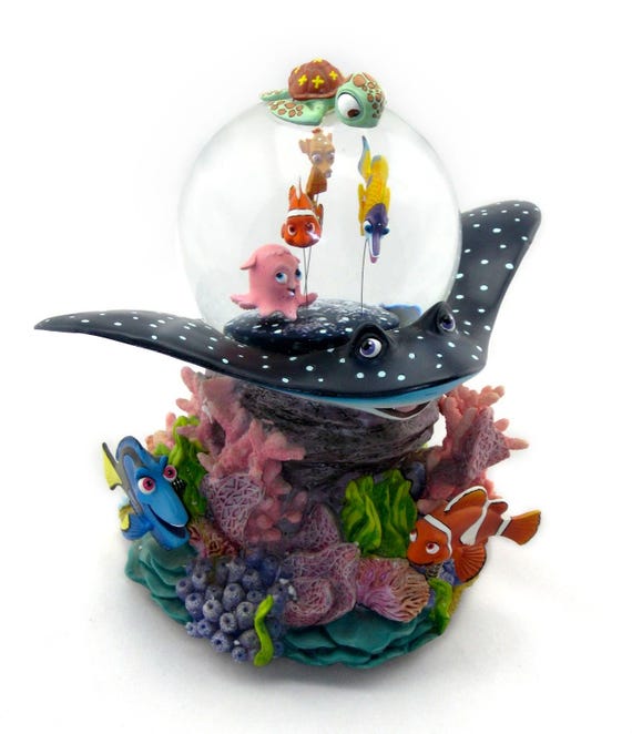 Disney Pixar Finding Nemo Coral Reef Musical Snow Globe Over the