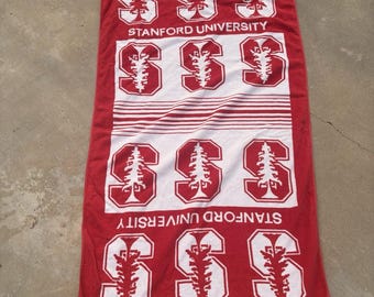 Toalla de playa/baño VTG Stanford University Cardinal Spectra Terrycloth de 39x15 pulgadas.