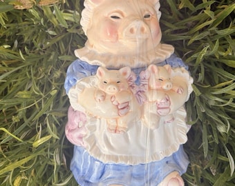 Barattolo per biscotti vintage "Mamma maialina maialini" da 25 cm, collezione Heritage Limited.