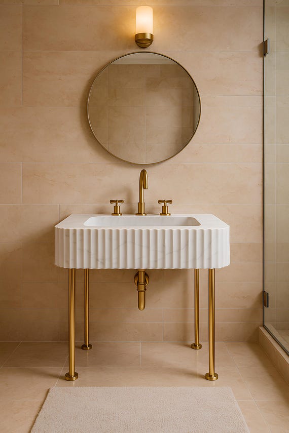 Luxury Carrara White Marble Sink, Uniquely Crafted Marble Sink, Hand Carved White Marble Sink, Powder Room Sink