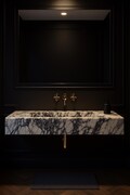 Luxury Large Calacatta Viola Marble Wall Mounted Sink | Premium Natural Stone Basin | First Class Italian Marble Sink | Bathroom Vanity