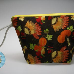 Fall Turkey Sock Size Project Bag//Knitting Project Bag//Crochet Project Bag//Yarn Craft Project Bag//WIP Bag//Single Skein - Fall Bag