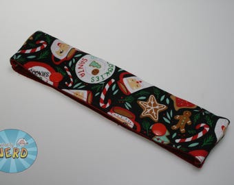 Christmas Cookies DPN Holder // DPN Case // Sock Knitting Holder - Fits 6" to 7" Double Pointed Needles - Santa, Cookies, Holiday
