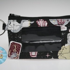 Monedero/cartera con temática de bruja // Monedero con cremallera // Estuche para carné // Porta carné con cremallera // Minicartera - Cartera de cristal, Cartera de pociones, Cartera de calavera