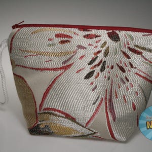 Red Floral Brocade Sock Size Project Bag//Knitting Project Bag//Crochet Project Bag//Yarn Craft Project Bag//WIP Bag - Single Skein