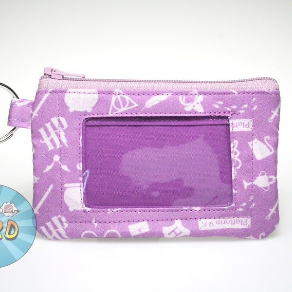 Magical Symols Themed Wallet //ID Wallet//Coin Purse Wallet // Zip Wallet // ID Case // Zip ID // Mini Wallet