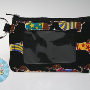 Monedero o billetera con diseño de perro salchicha // Monedero con cierre // Estuche para documento de identidad // Monedero con cierre // Monedero pequeño - Monedero para perros, mamá de perro, papá de perro