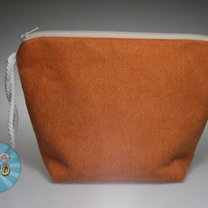 Orange Sock Size Project Bag//Knitting Project Bag//Crochet Project Bag//Yarn Craft Project Bag//WIP Bag