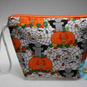 Vintage Halloween Themed Sock Size Project Bag//Knitting Project Bag//Crochet Project Bag//Yarn Craft Project Bag//WIP Bag//Single Skein Bag