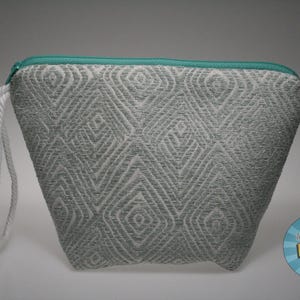 Teal Geometric Sock Size Project Bag//Knitting Project Bag//Crochet Project Bag//Yarn Craft Project Bag//WIP Bag