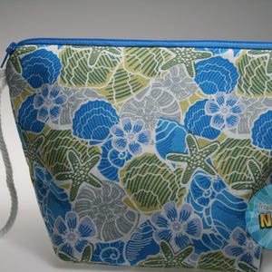 Seashells Sock Size Project Bag//Knitting Project Bag//Crochet Project Bag//Yarn Craft Project Bag//WIP Bag - Ocean Bag