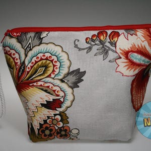 Red Floral Sock Size Project Bag//Knitting Project Bag//Crochet Project Bag//Yarn Craft Project Bag//WIP Bag