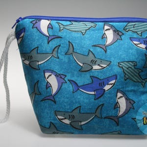 Sharks Sock Size Project Bag//Knitting Project Bag//Crochet Project Bag//Yarn Craft Project Bag//WIP Bag - Ocean Bag