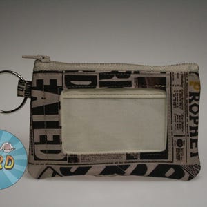 Magical News Themed Wallet //ID Wallet//Coin Purse Wallet // Zip Wallet // ID Case // Zip ID // Mini Wallet
