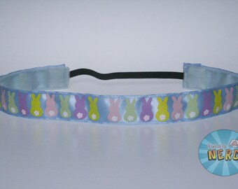 Diadema antideslizante de Pascua con traseros de conejito/banda de agarre/banda para el sudor - Diadema de primavera, diadema de Pascua, diadema de conejito