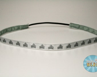 Diadema Skinny Gray Bunnies - Diadema sin resbalón//Diadema Grip//SweatyBand - Diadema Primavera/Pascua