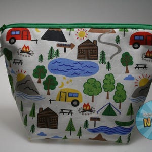 Camping Themed Sock Size Project Bag//Knitting//Crochet//Yarn Craft//Single Skein Bag - Wilderness Bag