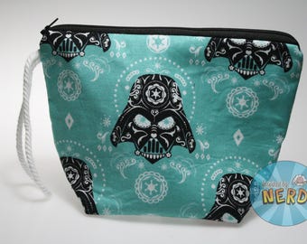 Sugar Skull Vader Inspired Sock Size Project Bag//Knitting//Crochet//Yarn Craft//WIP - Star Wars
