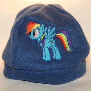 Blue Rainbow Dash Embroidered Fleece Beanie - Adult