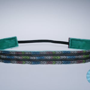 No Slip Colorful Chevron Headband - Pink, Teal, Yellow, Blue