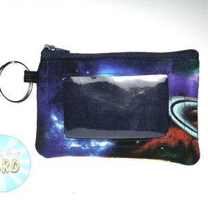 Space Themed Wallet //ID Wallet//Coin Purse Wallet // Zip Wallet // ID Case // Zip ID // Mini Wallet - Solar System