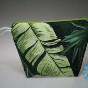 Tropical Leaves Sock Size Project Bag//Knitting Project Bag//Crochet Project Bag//Yarn Craft Project Bag//WIP Bag