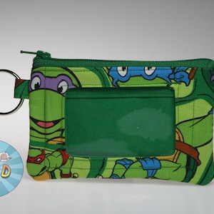 Turtle Ninjas Inspired Wallet //ID Wallet//Coin Purse Wallet // Zip Wallet // ID Case // Zip ID // Mini Wallet - Teenage Wallet, Mutant