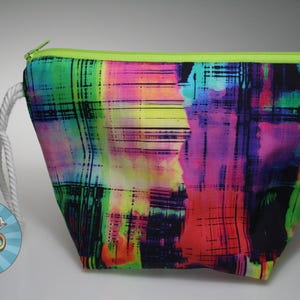 Neon Sock Size Project Bag//Knitting Project Bag//Crochet Project Bag//Yarn Craft Project Bag//WIP Bag - Colorful Bag