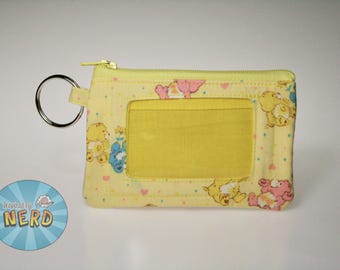 Vintage Care Bears Inspired Wallet //ID Wallet//Coin Purse Wallet // Zip Wallet // ID Case // Zip ID // Mini Wallet