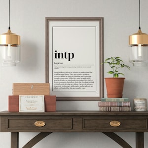 INTP Personality Wall Art Print | Myers-Briggs INTP Poster | INTP Physical Wall Decor | Psychology Gift for Intp | Mbti Personality Art