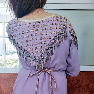 Moroccan Violet Caftan Dress – Handmade Embroidered Takchita – Royal Purple Kaftan for Wedding, Eid or Party | Luxury Couture from Morocco