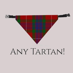 Scottish Clan Tartan Pet Scarf, Choose your Tartan, Scots Tartan Dog Bandana Puppy Accessory, MacDonald Fraser Wallace and More