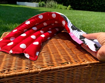 Coussin chauffant pour micro-ondes, Coussin chauffant, Coussin chauffant, Ensemble de thérapie par le froid et la chaleur, Cicatrisant, Ventre, Sac de riz aux graines de lin, Huiles essentielles, Lavande