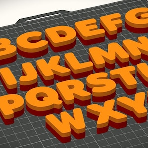 Dual Colour 3MF, Rounded Letters Learning, DIY Crafts
