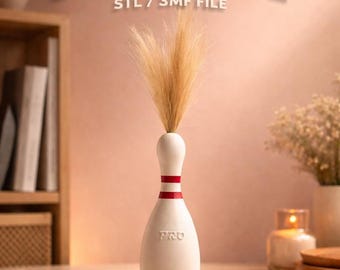 Jarrón moderno imprimible en 3D STL/3MF con diseño de bolos, decoración del hogar, deportivo, multicolor.