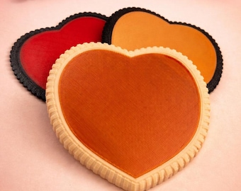 Posavasos en forma de corazón, soporte STL/3MF, individual, archivo de impresión 3D, para San Valentín, restaurantes, hogar