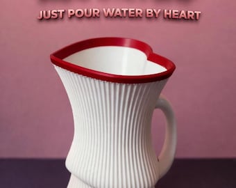 Taza con forma de corazón STL/3MF ARCHIVO DE IMPRESIÓN 3D, jarrón de agua, San Valentín, regalo de amor, decoración,