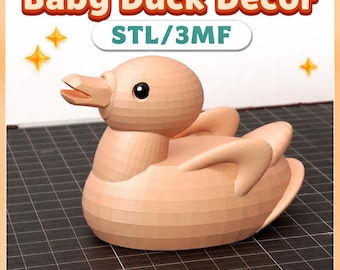 Archivo STL/3MF para impresión 3D de patito bebé, modelo kawaii minimalista, impresión rápida multicolor, decoración del hogar.