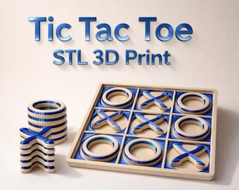 Tres en raya (archivo de impresión 3D Stl/3mf) con diseño minimalista. Forma redondeada y suave, Montessori.