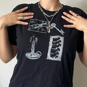 Bugs& bones | hand printed| linocut unisex tshirt