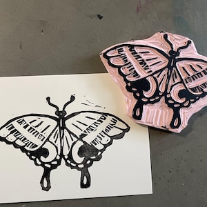 Butterfly Linocut handmade art print