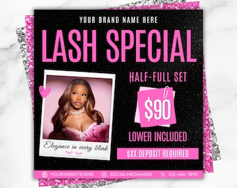 Lash Special Flyer, Lash Flyer, Lash Extension Flyer, Lashes Flyer, Lash Deals, Lash Pricelist , Lash Esthetician, Lash Set, Canva Editable