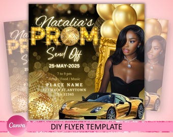 Verzendfolder gala, uitnodiging gala-evenement, bewerkbaar op canvas