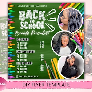 Back to School Flyer, Back to School Braids Special Flyer, Back 2 School Flyer, Braids Special Pricelist Flyer, Back To School Sale Flyer