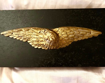 Vintage Brass Eagle Cigarette Metal Case Holder Circa 1970s